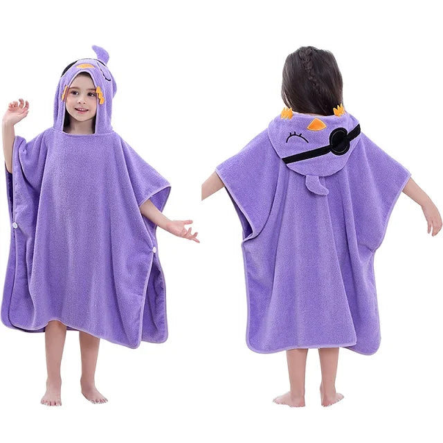 MICHLEY Fox Cotton Kids Beach Towels Bath Towel Poncho Hooded Bathing Bathrobe Unisex Washcloth For Girls Boys Children 2-6T
