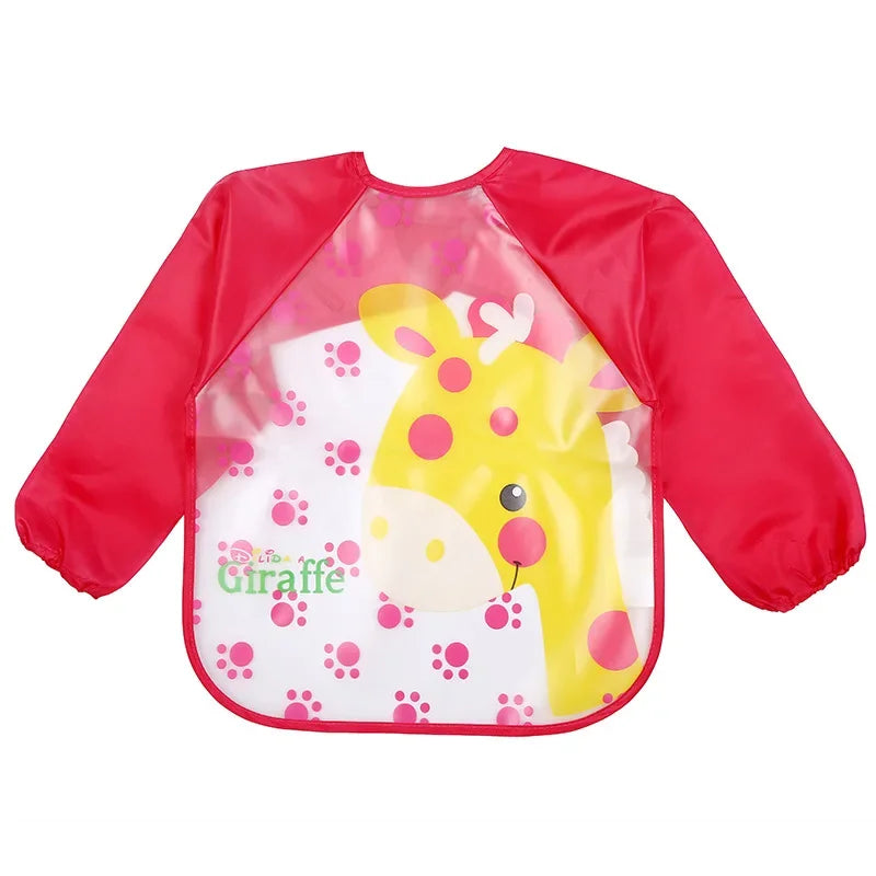 Waterproof EVA Full Sleeve Baby Bibs Children Apron Long Sleeve Feeding Smock Kids Eating Breastplate Infant Scarf Clothing