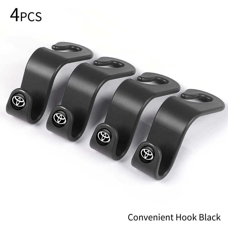 Car Logo Seat Hook Multi-function Seatback Storage Hanger Accessories For Toyota Gazoo Racing Crown Corolla YARIS L Auris Hilux