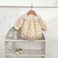 2025 New Baby Autumn and Winter Clothes Lace Collar Clip Cotton Printed Long Sleeves Romper Fart Clothes Princess
