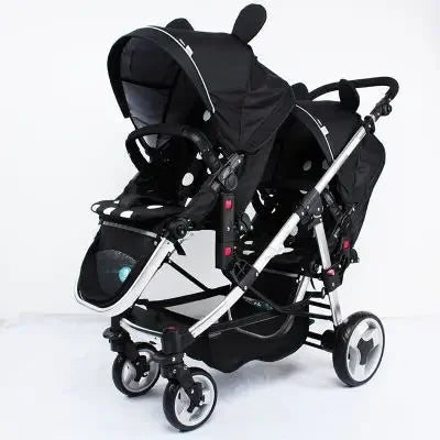 Twin Stroller Foldable Stroller High View Stroller Sit or Lie Down Double Multifunction Trolley Baby Products Strollers Trolleys