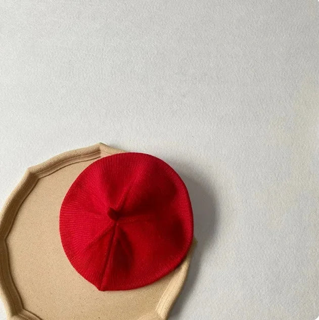 New Year Baby Hat Red Knitted Winter Infant Cap