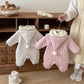 Cozy Floral Baby Romper with Detachable Hood