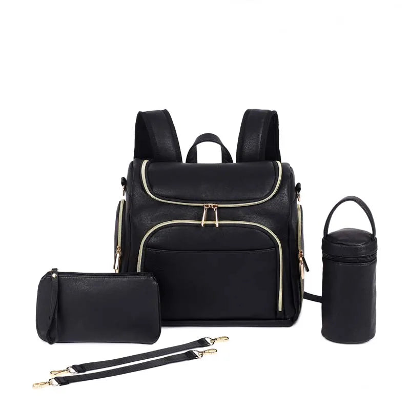 Infant & Baby PU Leather Diaper Bag – Nursing & Travel Friendly