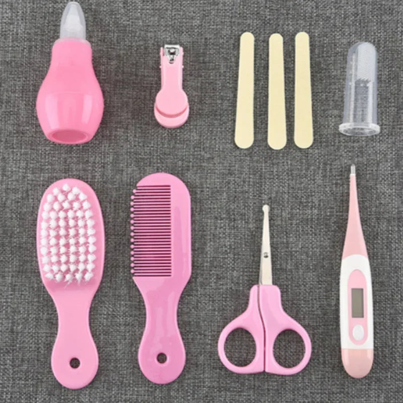 Baby nasal inhaler Nail scissors cartoon set Daily cleaning Supplies Care bag Baby Care EVA bag 8-piece set