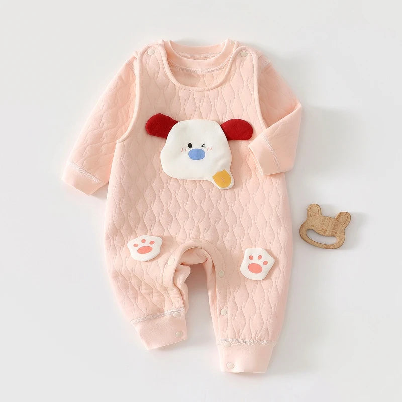 Cute Cartoon Embroidered Baby Jumpsuit