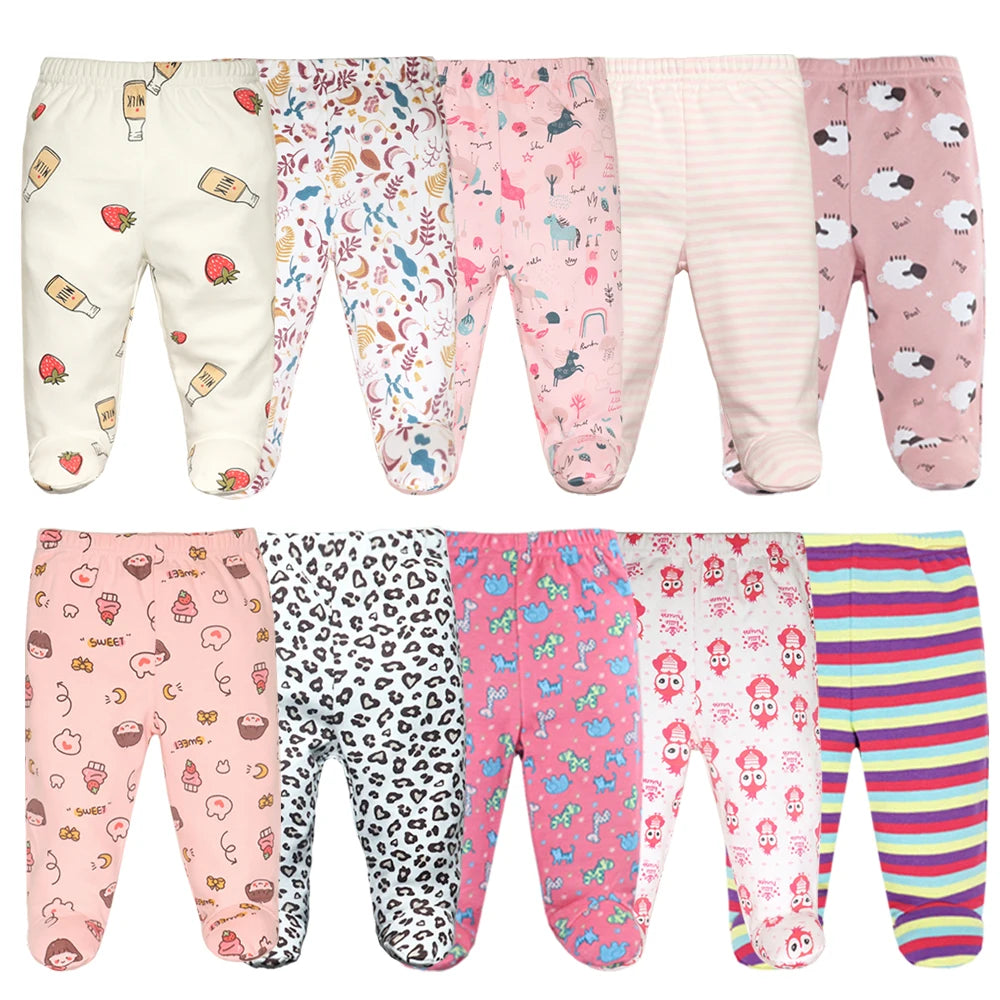 3Pcs/lot Infant Trousers Baby Boys Leggings Elastic Waist Cartoon Cotton Newborn Baby Girls Pants Spring Kids Clothing 0-12M