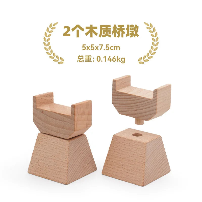 Wooden Train Track Racing Railway Street Sign Toys Bridge Tunnel Track Accessories Wood Tracks Creative Toys For Children Gift
