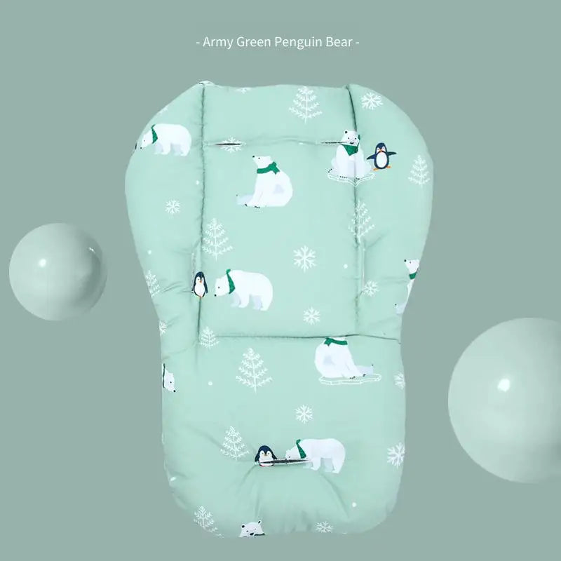 Baby Stroller Seat Liner Soft Thick Padded Cushion for Highchair Car Seat Infant Toddler 0-3 Years Washable Adjustable Safe