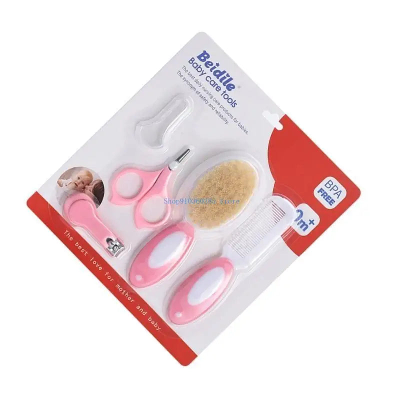 K9FF 5Pcs/set Newborn Baby Care Essential Tools Multifunctional Nails Trimmer Comb