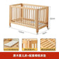 Adjustable Beechwood Baby Crib Convertible Bedside Sleeper with Guardrail Wheels Baby Bassinet Nest Bed Child Sleep with Wheels