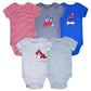5-Pack Newborn Bodysuits – Soft 100% Cotton Cartoon Outfits (0–24M)