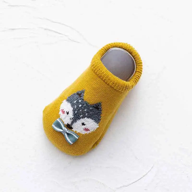Warm Non-Slip Baby Socks – Animal Print & Cozy Terry