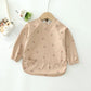 Erduo Newborn Baby Waterproof Feeding Baby Soft Cloth Fabric Bibs Infant Apron Long Sleeve School Food Bib Eating Accessories
