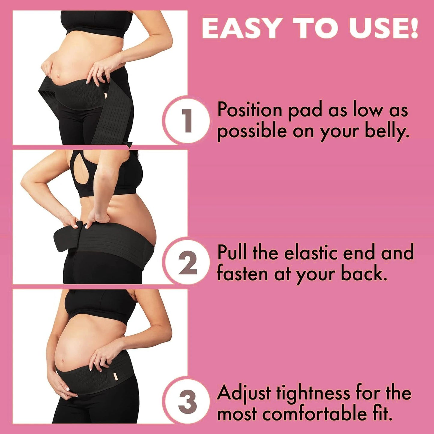 Pregnancy  Support Band for Abdomen, Pelvic, Waist, & Back Tiredness，Adjustable Gepoetry Maternity Belly Band for Pregnant Women