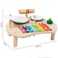 Wooden Xylophone Drum Set Music Table Toys for Baby Montessori Toddlers Musical Instruments Toys Drum Percussion Instruments Toy
