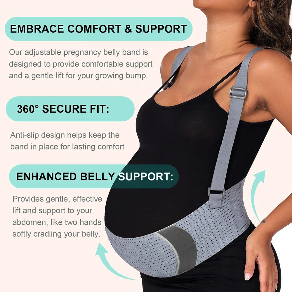 Belly Bands for Pregnant Women,Breathable Pregnancy Belly Support Belt with Adjustable Straps,Back Support,Pelvic Support Belt
