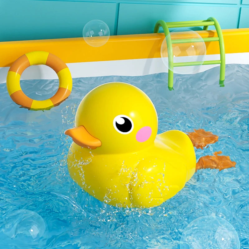 Bath Bathtub Toys for Toddlers Duck Rotatable Waterwheel Bathroom Strong Suckers Water Scoop Fun Bath Toys Kids Gifts