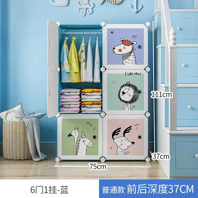 Plastic Kids Closet Baby Clothes Partitions Bedroom Organizer Cube Shelves Wardrobe Modern Small Guarda Roupa Home Furniture