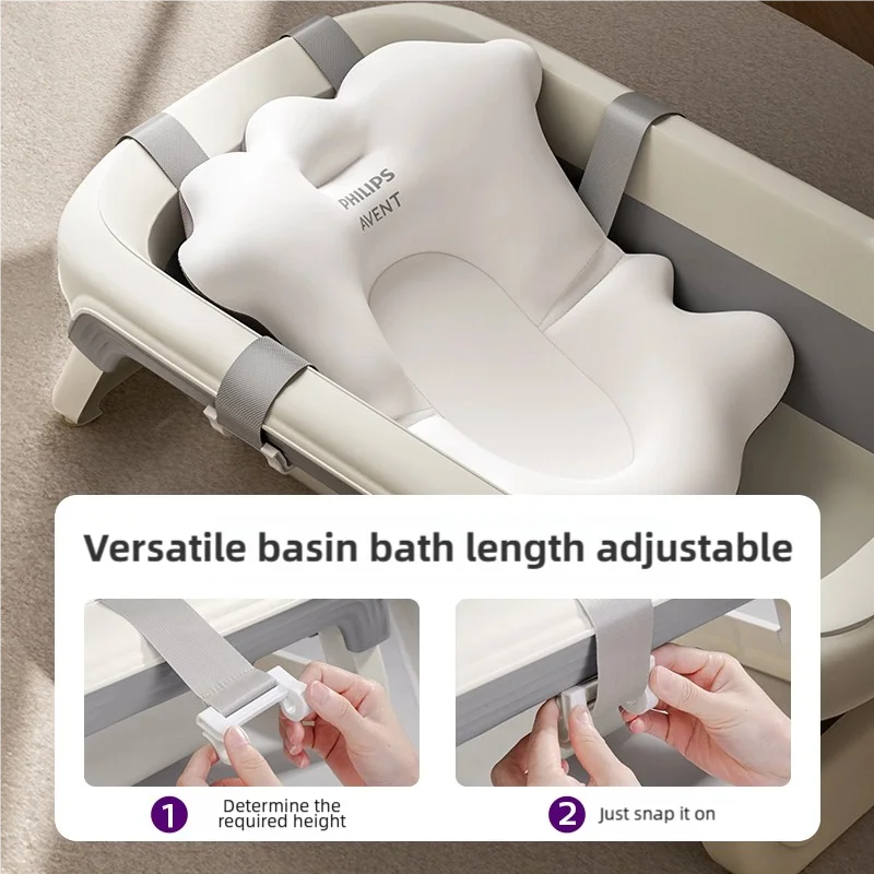 PHILIPS AVENT  Baby Bath Seat Mat Infant Anti-Slip Soft Comfort Body Cushion Foldable Bath TubPad Chair Newborn Bathtub Pillow