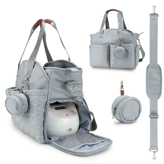 Breast Pump Bag Diaper Bag Tote with Pacifier Case Large Large Capacity  Diaper Tote for Mom and Dad Breast Pump Bag