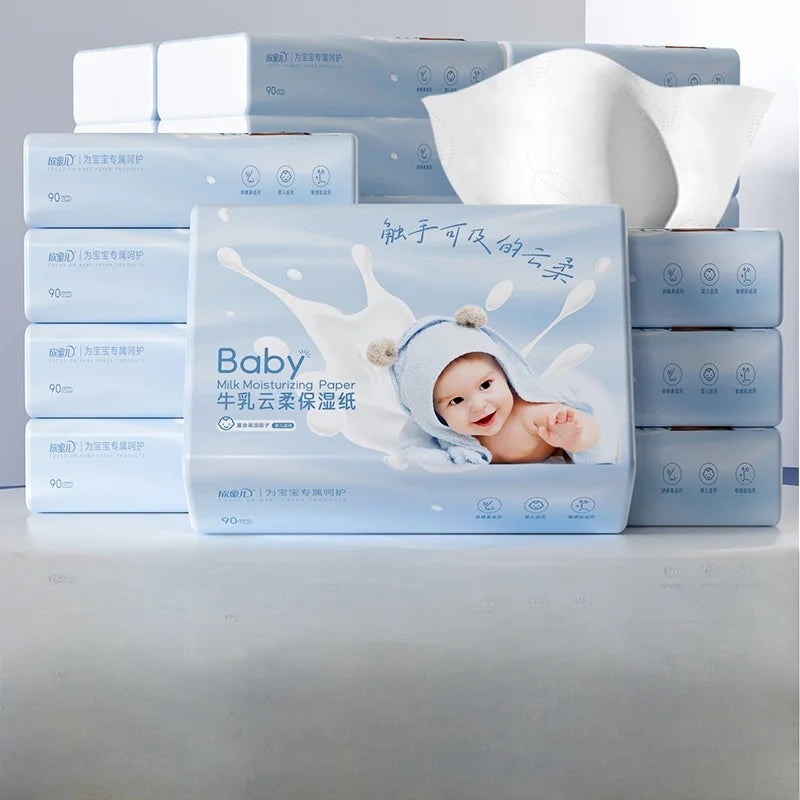 Ultra Soft Cloudy Cr Paper Towels Moisturizing Nose Wipes for Newborn Babies Soft Tissue Paper Products Baby Care Supplies