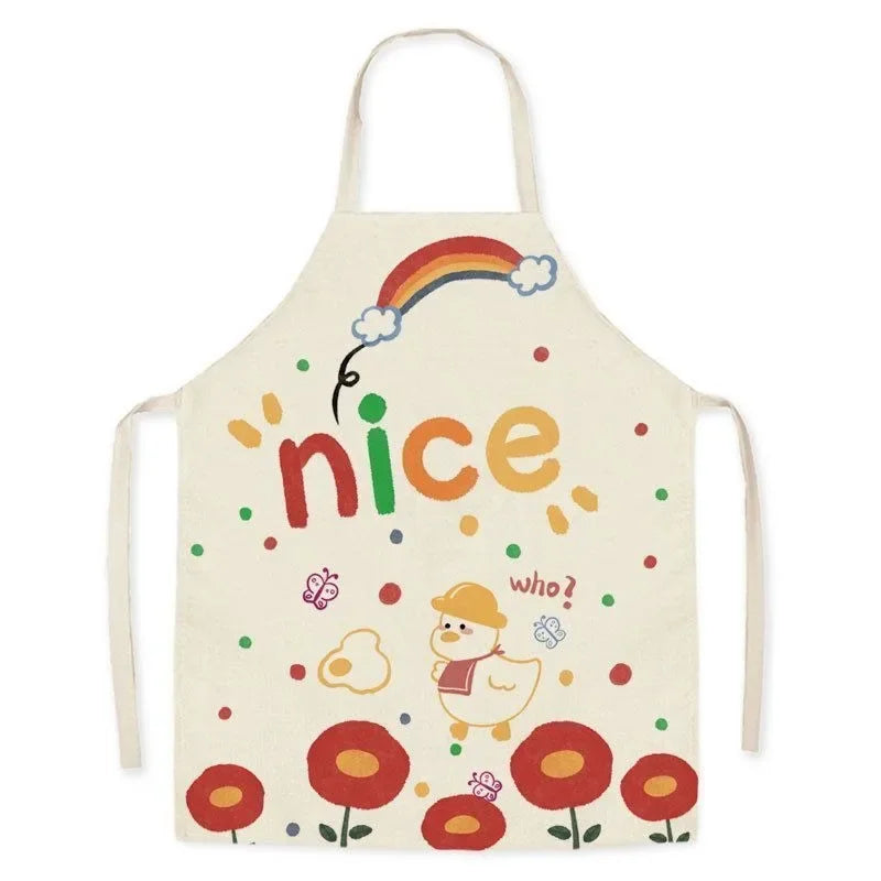 Cute little dinosaur bear rabbit pattern apron home linen children's cleaning apron kitchen cooking baking bib