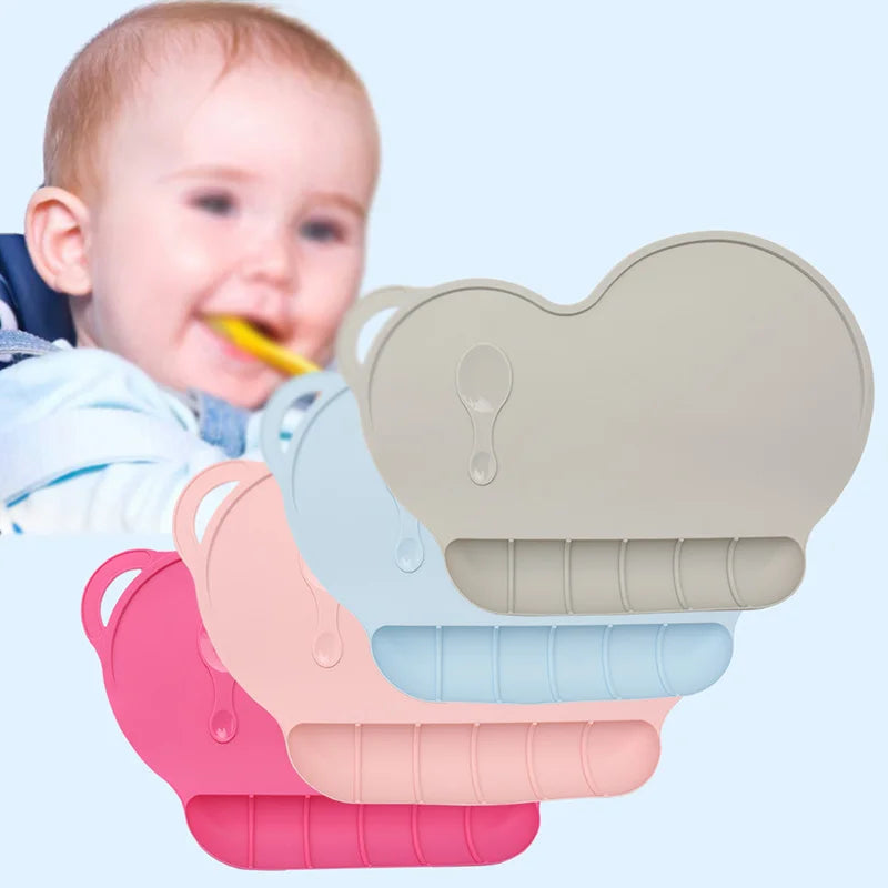 Food Grade Silicone Baby Bib Table Mat Infant Tiny Diner Portable Suction Cup Placemat For Kids Baby Feeding Kitchen Placemat