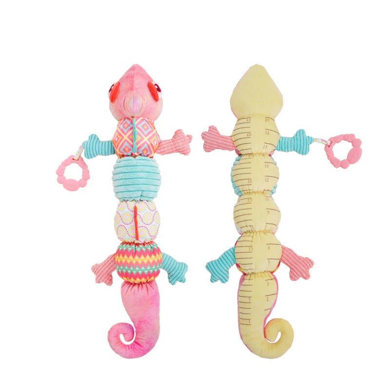 Cartoon Animal Crocodile Musical Caterpillar Toys Soft Plush Chameleon Educational Interactive Toys Newborn Sleep Accompany Toys