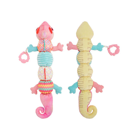 Cartoon Animal Crocodile Musical Caterpillar Toys Soft Plush Chameleon Educational Interactive Toys Newborn Sleep Accompany Toys