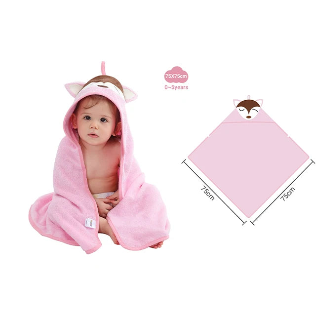MICHLEY Lion Bamboo Baby Bath Towel Hooded Newborn Cute Cartoon Toddler Infant Bathrobe Shower Unisex For Kids Girls Boys 0-5T