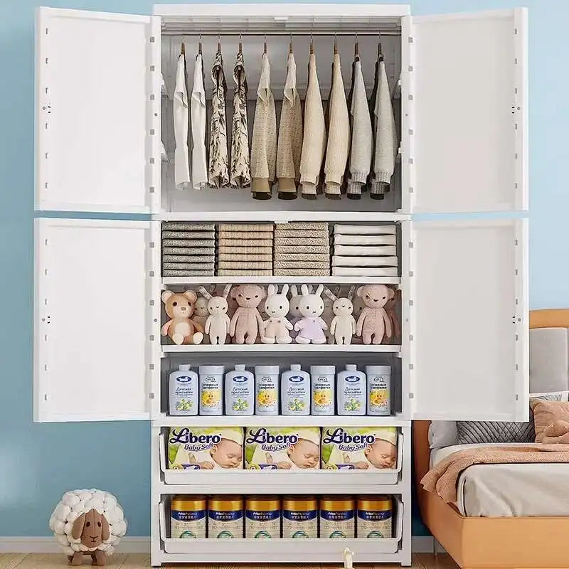Bedroom Closet Wardrobe Storage Cabinet Plastic Cupboard Partitions Wardrobe Bedroom Baby Chest Guarda Roupa Home Furniture
