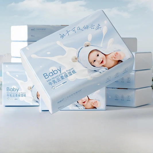 Ultra Soft Cloudy Cr Paper Towels Moisturizing Nose Wipes for Newborn Babies Soft Tissue Paper Products Baby Care Supplies