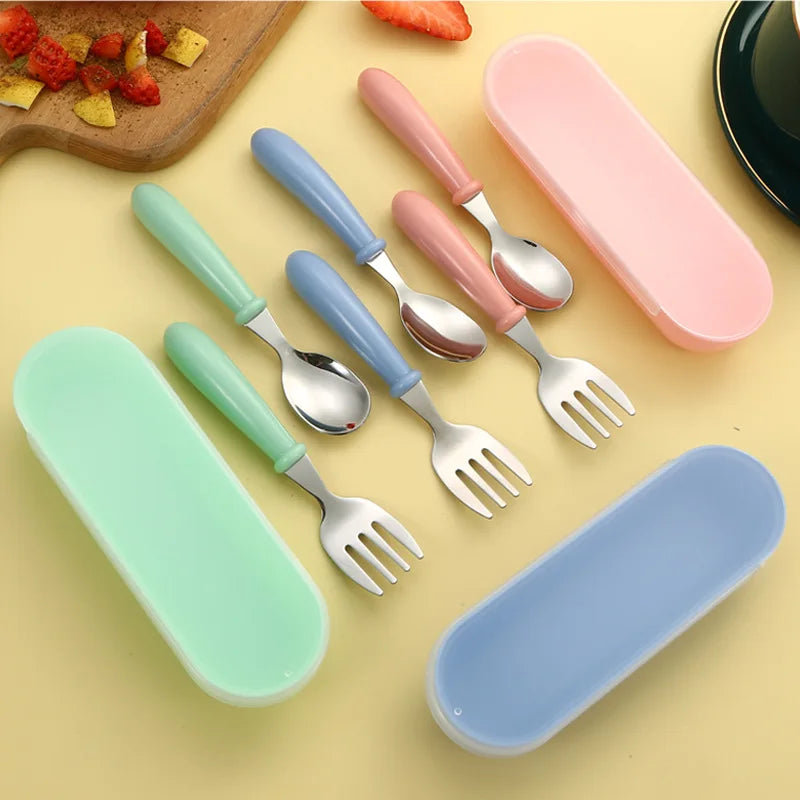 Baby Feeding Essentials – Cute Doll Design Stainless Steel Cutlery