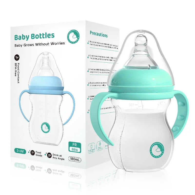 180/330ML Baby Bottle Newborn Baby Bottle  Feeding Cup with Gravity Ball Milk Bottle Baby Bottles Double Handle