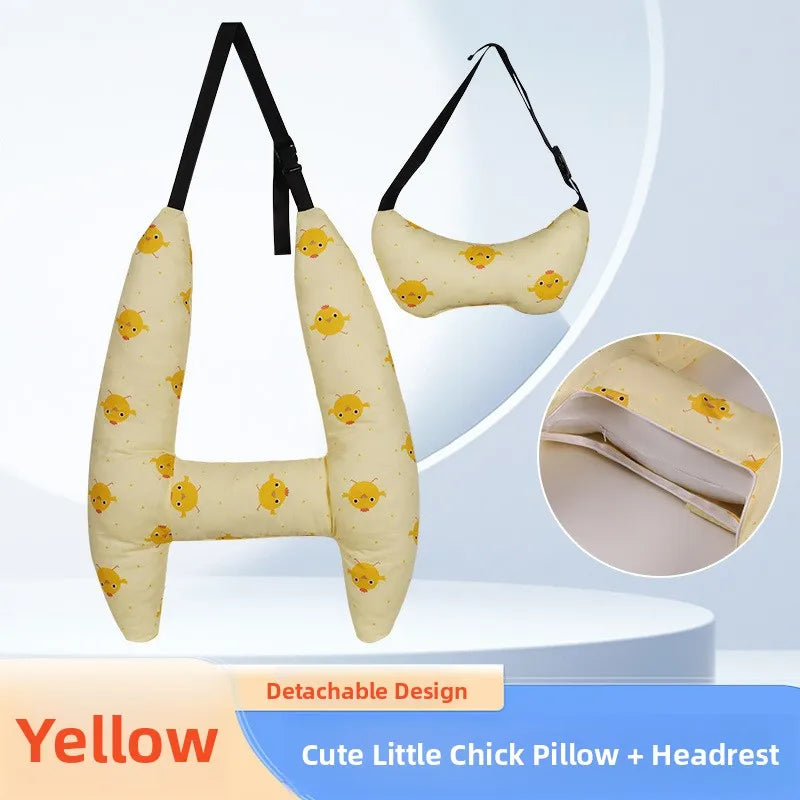 Children's Car Headrest  Cuion Long Distance Travel Se Ne Support Pillow Ba  Hable Sp Wool Filling