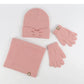 Cotton Baby Hat Scarf Glove Set Winter kids Hats Scarf Set Knitted Warm Hat Children's Beanie with Neck Warmer Girls Cap