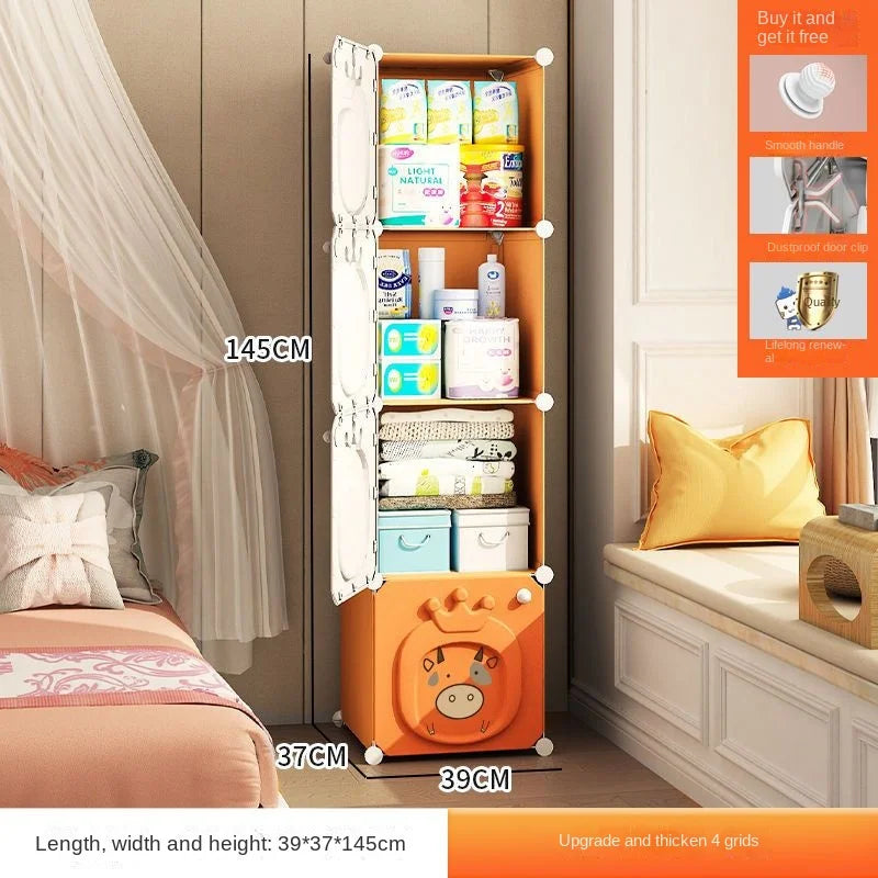 Home Bedroom Furniture Folding Wardrobe Clothes Cabinets Simple Dressers Cube Storage Locker Baby Closet Plastic Collapsible