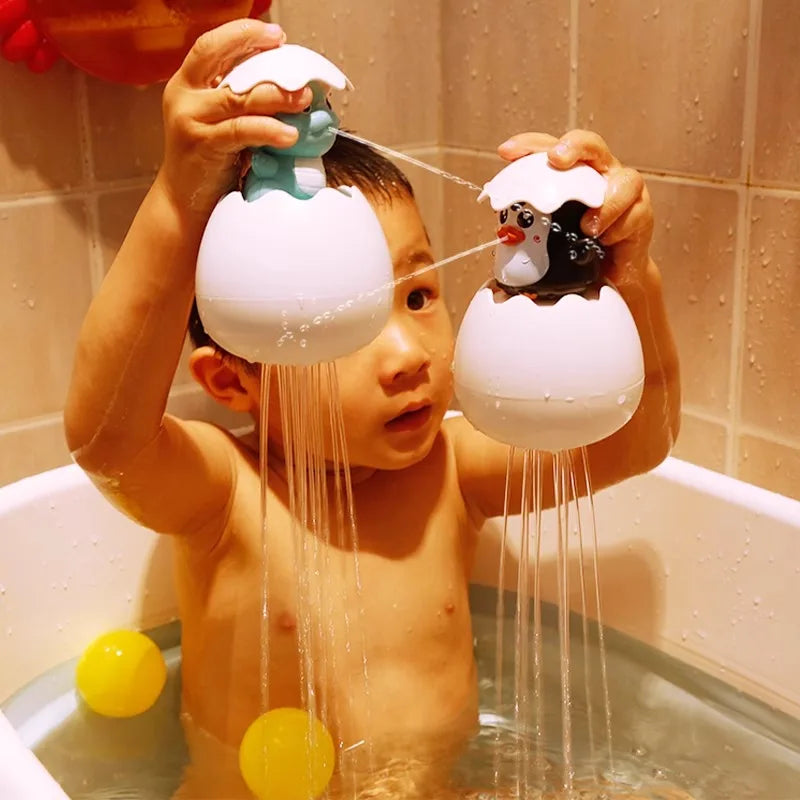 Dinosaur Egg Water Plang Sprinkler Toy for Boys And Girls Little Yellow Du Baby Bath Toy Swimming Pool Toy for Children