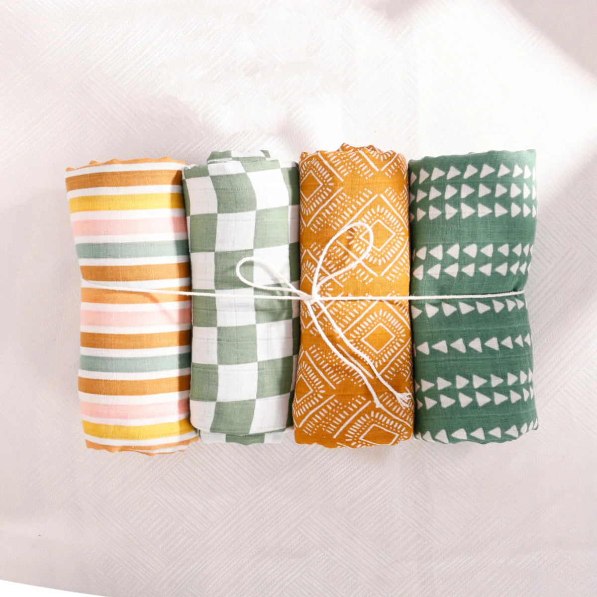 Kangobaby #My Soft Life# 4pcs Set All Season Multifunctional Baby Muslin Swaddle Blanket Newborn Bath Towel Infant Wrap Quilt