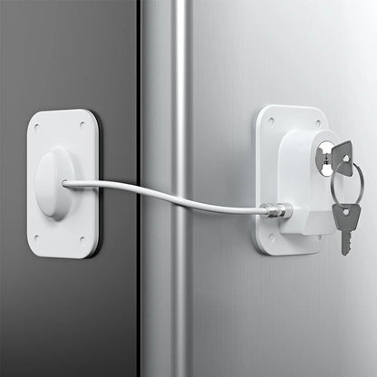 Refrigerator Lock,Fridge Lock with Silicone Wire Protection Fridge Locks for Kids Easy to Use and Install Cabinet Locks with Key