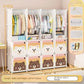 Children Dress Clothes Folding Cabinets Simplicity Cube Splice Storage Locker Foldable Fully Enclosed Wardrobe Bedroom Furniture