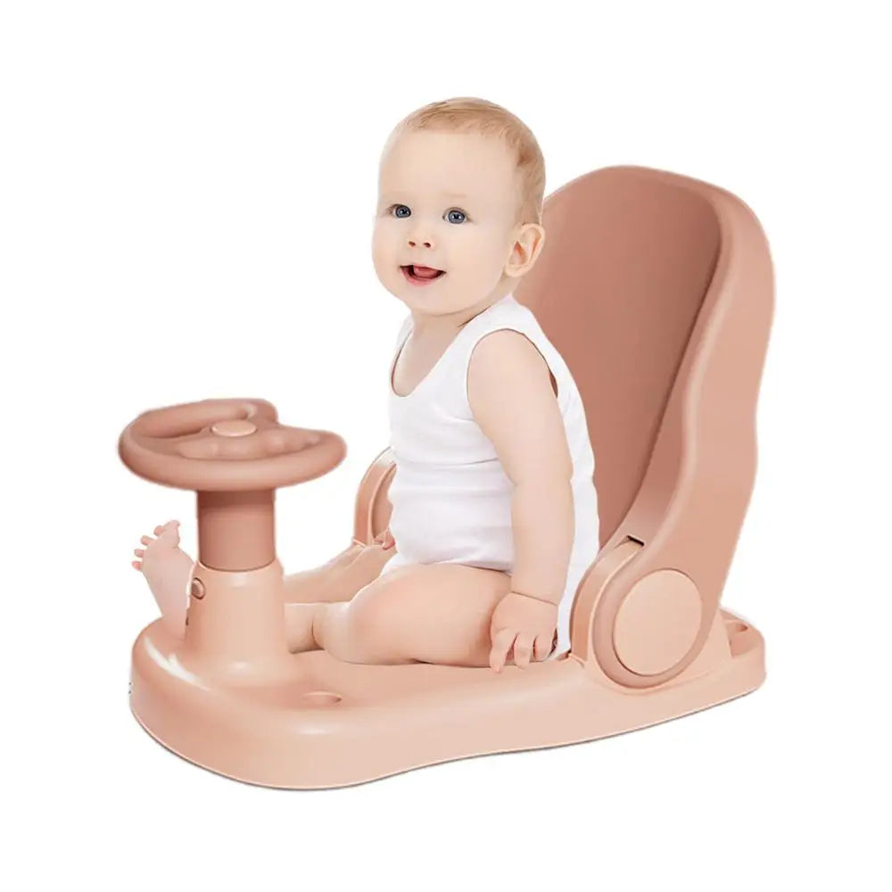 Baby Shower Seat Car-Shaped Cute Toddler Shower Seat Portable Baby Bath Chair With Suction Cup Base Non-Slip Bath Seat For