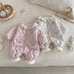 Vintage Floral Baby Romper – Warm & Padded