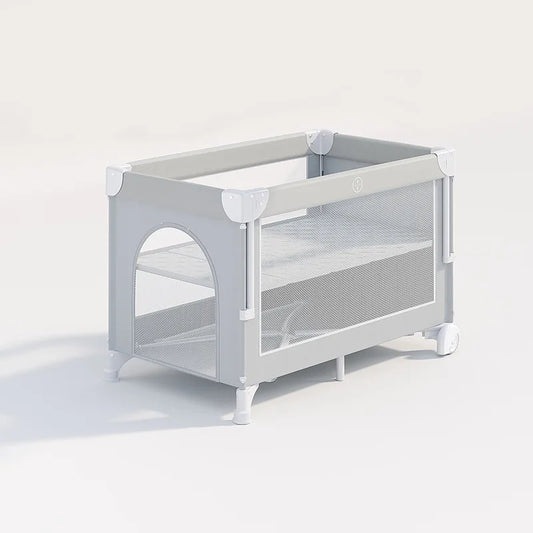 Multifunctional Baby Bed Fit 0-3 Years Old 4-Level Adjustable Cribs for Baby Foldable Baby Cot Bed with 360° Silent Wheels