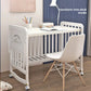 Luxury Solid Wood Baby Crib Multifunctional Convertible Bed with Bassinet Wheels Nest Bed  Wooden Convertible Baby Crib Movable