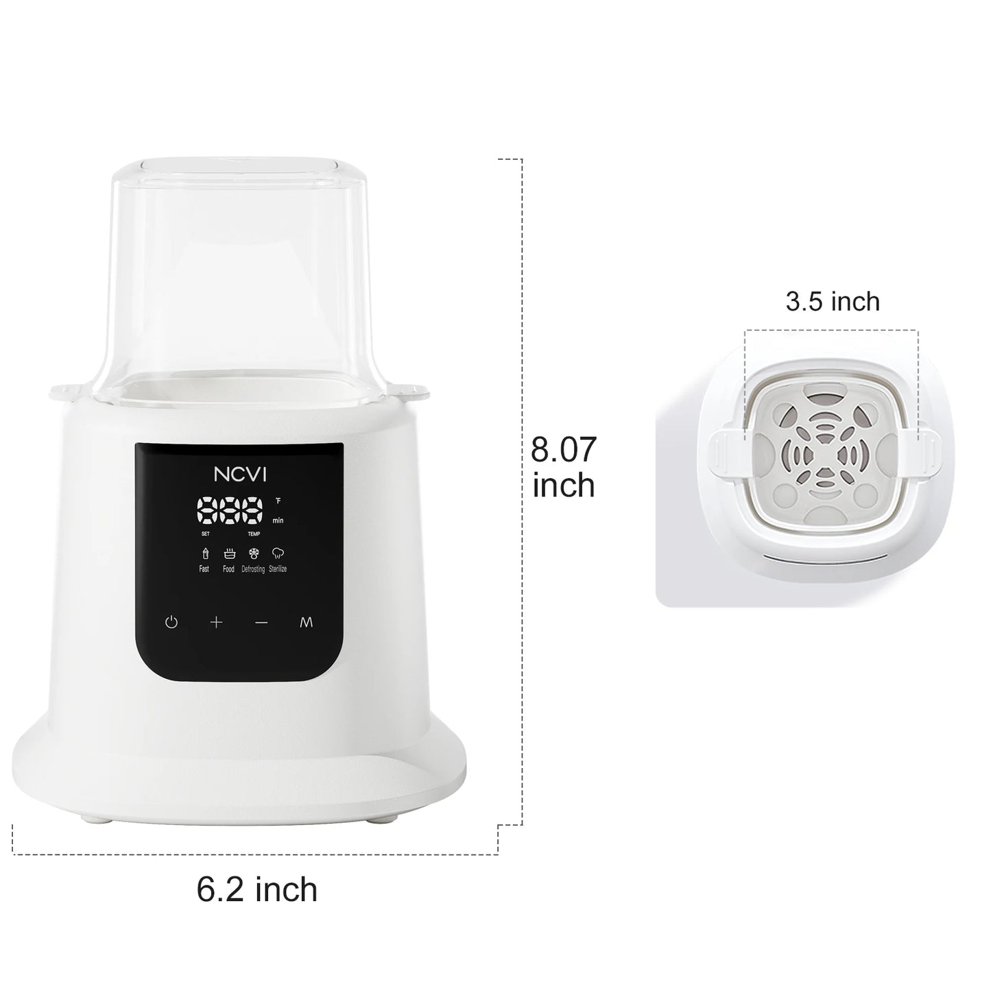 NCVI Baby Bottle Warmer, Milk  Fast Heating & Defrosting Food Heater and Steam Sterilizer with LCD Display,Timer