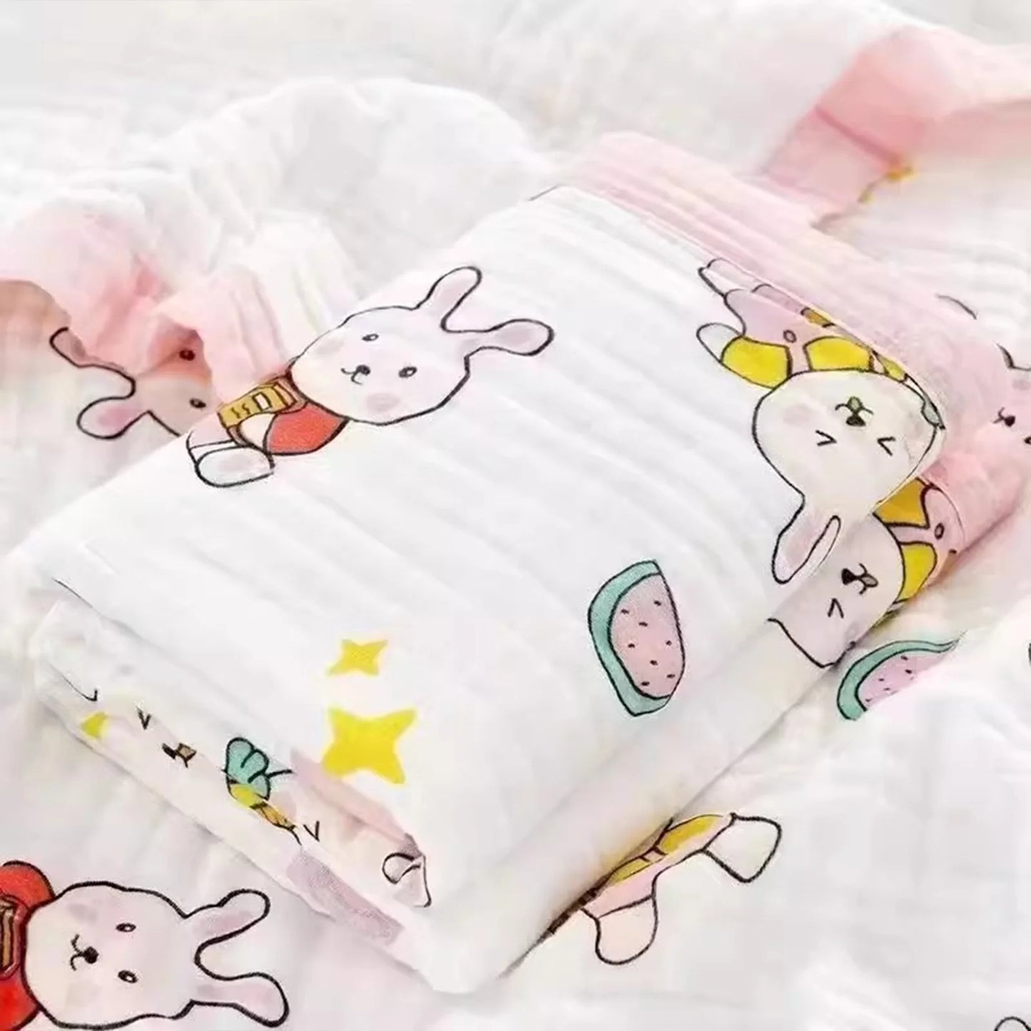6-Layer Baby Gauze Bath Towel Newborn Baby Super Soft Pure Cotton Towel Cotton Swaddle Blanket for Children's Blanket 110*110cm