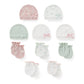 Unisex Cotton Newborn Baby Hat and Gloves Set 10Pieces