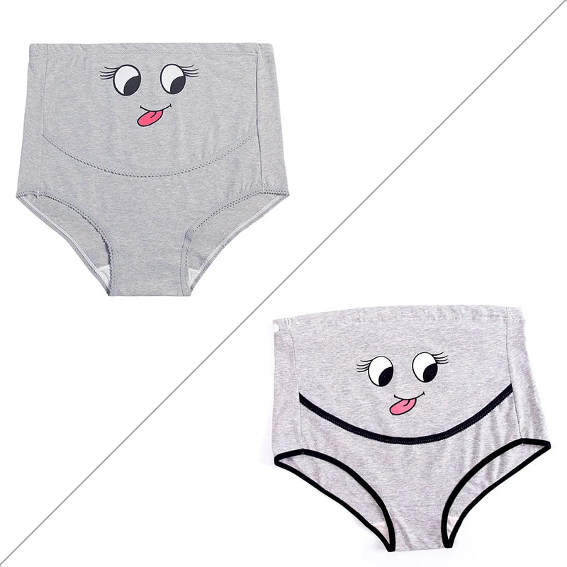 Cotton High Waist Maternity Briefs Adjustable Belly Panties Cartoon Printing Eye Clothes For Pregnant Women Pregnancy Intimates